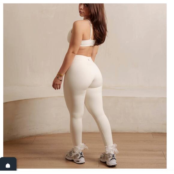 For the Peach Pants - For The Peach - Cloud Collection Cream Leggings